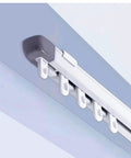 Ceiling Mount Telescopic Curtain Track System In White, Adjustable From 51.1 To 94.4 Inches, Easy Install, Smooth Aluminum Rail For Drapes, DIY Friendly, Durable Ceiling Curtain Rail For Living Room, white ceiling track with hooks