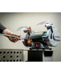 Heavy Duty 8 Inch Bench Grinder With 3600 Rpm And 5.5 Amp Motor delivering top shelf shop performance with integrated LED lights.