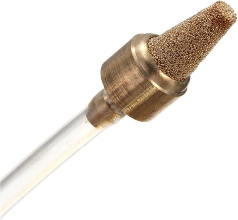 Mist coolant spray nozzle with brass body and copper mesh tip for CNC machines