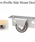 Heavy Duty Four Pack TPE Caster Wheels Featuring Dead Quiet Roll And Never A Scratch Guaranteed low-profile side mount design.