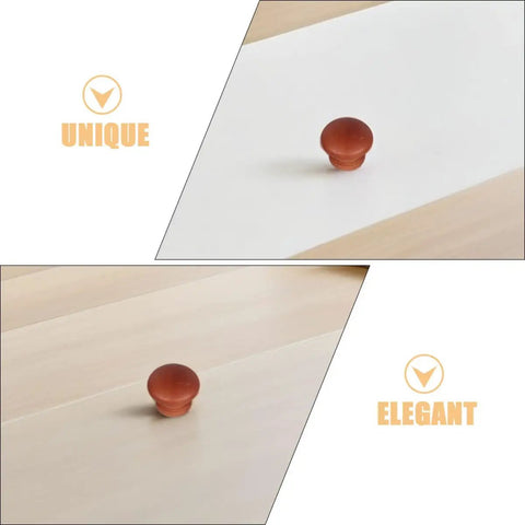 8 Piece Rustic Wood Cabinet Knobs Mushroom Shape Vintage Wardrobe Handles For Cabinets Drawers And Furniture With Screws