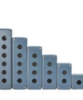 Rugged 22mm Waterproof Button Junction Box IP65 Enclosure for Control Panels, 1 to 6 hole mounting, ABS material, front view