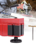 Powerful 20000Rpm Mini Hand Held Lathe Tool For Wood Plastics Soft Metal DIY Projects With Seven Versatile Grinding and Sharpening Attachments, showcasing the compact red tool and a brush attachment.