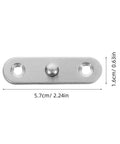 Hidden 360 Degree Pivot Hinges Set, Stainless Steel Black Finish, 20 Pack for Secret Doors, top view of single hinge with measurements