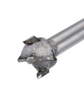 Heavy Duty Forstner Drill Bit Set Straight Up Sharp With Tungsten Carbide Tips On 14Mm And 15Mm Round Shanks, close-up view