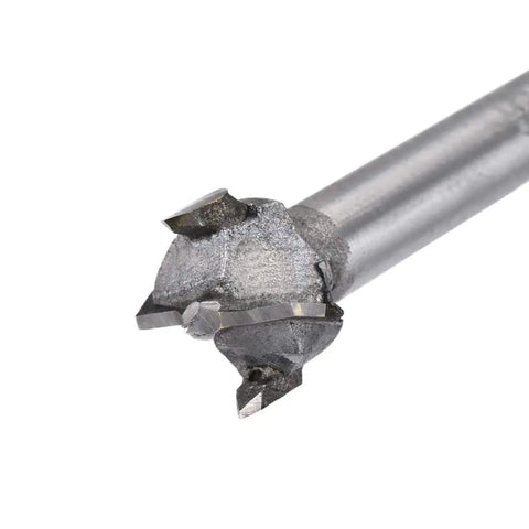Heavy Duty Forstner Drill Bit Set Straight Up Sharp With Tungsten Carbide Tips On 14Mm And 15Mm Round Shanks, close-up view