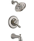 Linden Monitor 17 Series Tub And Shower Trim In Stainless, WaterSense Approved, ADA Compliant When Installed Properly, 2.0 GPM Flow