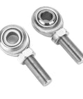 2PCS CMR-8 Rod End Heim Joint 1/2 Inch 20 TPI Male Thread showing two steel joints with right-hand threads for suspension use.