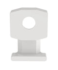 Rock Solid Low Profile Cable Tie Mounts With Number 8 Counter Sunk Screws For Snug Fits And Nylon 6.6 Durability Natural Indoor Wire Management Bulk Pack Of One Hundred, white cable tie mount in front view.