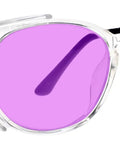 Premium Lampworking Safety Glasses Featuring Top Notch Didymium Lenses For Slick Soft Glass Torch Work, side view showcasing purple lenses.