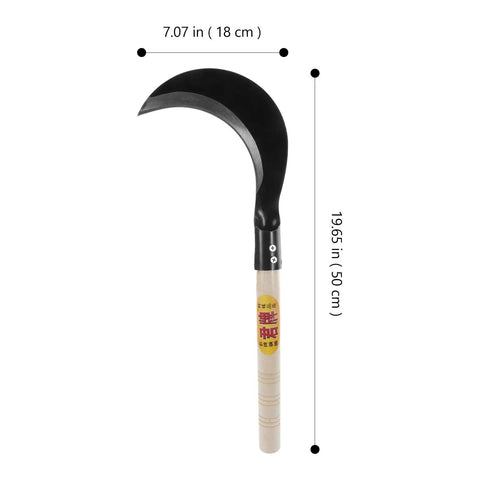 Long Handled Weeding Sickle With Wooden Handle Multipurpose Manual Garden Tool For Lawn Care Weeding Harvest And Soil Prep Anti Slip Grip