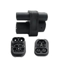 Heavy Duty CCS2 To CCS1 EV Charger Adapter For Blistering Quick Charge Juice Up Your Ride Solid Build 250A 1000V Rating Durable Power Conversion Unit For Electric Vehicles Smooth Plug And Play with two connectors.