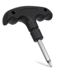 Adjustable Golf Wrench With Plastic Handle Stainless Steel Golf Driver Tool For Head Torque Adjustment Shaft Adapter Compatibility Portable Durable Pro Grade Club Maintenance Gear For Golfers with a black plastic handle and metal tip