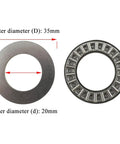 Thrust Needle Roller Bearings With Washers For Lawn Tractor Front Axle Balance And Smooth Riding 20Mm Bore 35Mm OD 2Mm Width