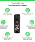 Square D Homeline 30 Amp Circuit Breaker Kit 1 Pack Single Pole 30A 120V 10kAIC UL Listed Plug-In for Load Center Panel Box Replacement Residential Grade Easy Install thermal magnetic breaker