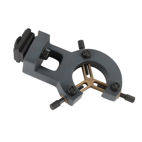 Professional Grade Rock Solid Mini Metal Lathe Steady Rest With Mounting Hardware For WM210V Machines, 50mm aluminum alloy, side view.
