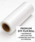 DTF Transfer Film Roll 24 Inch Wide 328 Feet Long for Direct To Film Printing Clear PET Sheets Hot Peel Non Sticky Crack
