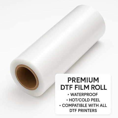 DTF Transfer Film Roll 24 Inch Wide 328 Feet Long for Direct To Film Printing Clear PET Sheets Hot Peel Non Sticky Crack
