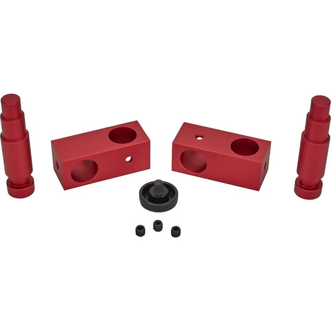 32 Inch Adjustable Radius Rod Length Gauge Bar For Precision Setting Of Tie Rods Drag Links And Four Link Tubes Fits 1/2 5/8 And 3/4 Inch Rod Ends Heavy Duty Tool For Hot Rod Builders And Custom Fabrication, red anodized parts and fasteners