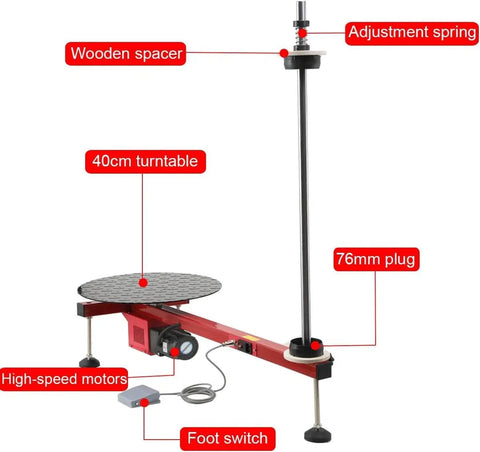 Semi Automatic Electric Stretch Film Dispenser For Pallet Wrapping With Heavy Duty Build, 25W Motor, 30 RPM, 40cm turntable
