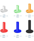 Color-coded Rubber Golf Tees Set With Six Colors And Six Sizes For Indoor And Outdoor Practice, Heavy Duty Tees On Display