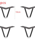 Beefy Heavy Duty Black Metal Furniture Feet Four Pack 10cm V Shaped Two Fork Iron Bedside Table Legs Durable Scratch Resistant Finish