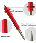 Heavy Duty Nail Setter Punch And Center Punch Set With Three Swappable Tips And One Eighth Inch Marking Point for precise marking.
