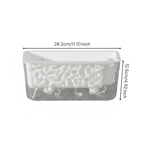 Dope Self Watering Rectangular Planter With Breathable Undergrowth Vents And Glacier Textured Finish, Transparent PET Window Sill Indoor Greenery Pot In Piano White, Drop Resistant, Perfect For Small Veggies And Herbs, 1 Pack, 28.2cm x 12.5cm
