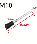 Top Shelf 3 Piece M10 Long Bench Drill Press Handle Bar Set with chrome plated steel and anti-slip grip, 180MM length.