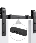 Premium Barn Door Track Splicing Connector 80x27mm Carbon Steel Black installed on sliding door rails