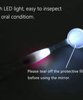 Two Pack LED Lighted Dental Mirrors For Self Check And Oral Care With Anti Fog Curved Angle Design, dentist-grade lighted mirror