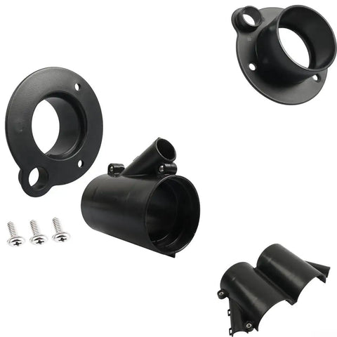 Rugged Outboard Motor Cable Conduit Protective Sleeve Kit With Flange Connector For Secure Marine Wiring And Hose Routing On Yachts split black polypropylene parts with screws