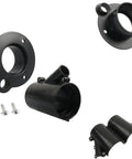 Premium Outboard Motor Cable Conduit Sleeve And Flange Kit With Split Design For Easy Install On Pre-Wired Boats, Rust Resistant Pp Marine Sheath Protects Wiring From Harmful Elements And Keeps Cables Tidy With Stainless Steel Screws. Black PP marine cable sleeve kit with flange and screws, split design