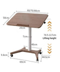 Tough Mobile Sit Stand Desk With Quick Gas Spring Lift And Smooth Locking Casters For Home Office Laptop Cart That Pops Up Ready and adjustable dimensions