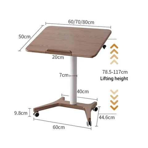 Tough Mobile Sit Stand Desk With Quick Gas Spring Lift And Smooth Locking Casters For Home Office Laptop Cart That Pops Up Ready and adjustable dimensions