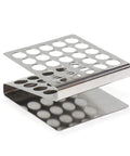 Sturdy Z Shape Stainless Steel Test Tube Rack Kit With 10 16ml Borosilicate Glass Tubes And Flange Stoppers, Autoclavable