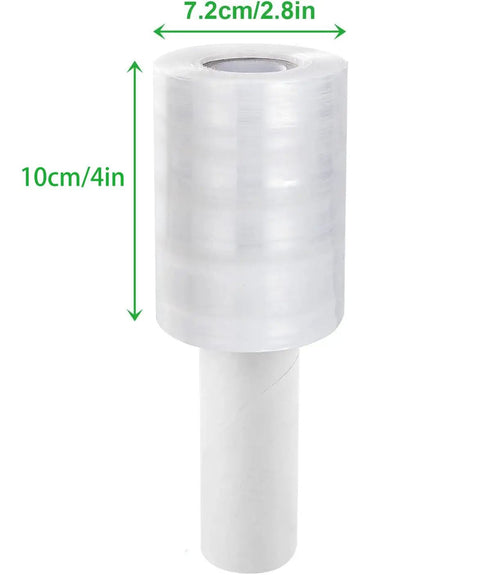Snag This Gotta Have 6 Roll Stretch Wrap Film Set With Premium 80 Gauge Cling Plastic Measuring 4 Inches By 1000 Feet, roll dimensions shown.