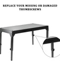 6 Pcs Griddle Replacement Knobs And Stand Screws Set With M6 X 16mm Thumbscrews installed on table top griddle legs