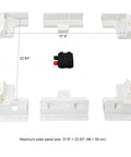 Flat Roof Solar Panel Mounting Bracket Kit 7 Piece ScrewFix Roof Mounts For RVs Vans Caravans Sheds And Boats dimensions shown