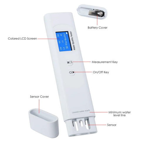 6 In 1 Portable Water Quality Tester For Drinking Water With TDS TOC COD EC UV275 And Temperature Digital Water Quality Meter