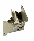 Close-up of Beefy Heavy Duty Folding Table Hinge Bracket Kit for Home Use, 304 stainless steel with locking mechanism for shelves and workstations.