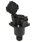 Type 1 EV Charging Socket Black AC Charger Connector SAE J1772 16A 32A IP54 Weatherproof with open cap.