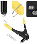Lightweight Manual Riveter Kit With Blind Rivet Tool For Gutter Repair, HVAC, auto trim, sheet metal fastening, 4 heads