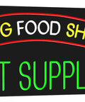 LED Neon Sign For Indoor Decor With Dimmer Dog Food Shop Style Pet Supplies Neon Sign 20 Inches Tall By 37 Inches Wide Black 