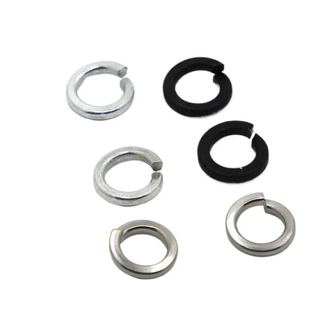 Assorted Beefy Spring Lock Washers GB93 Stainless Steel And Carbon Steel Split Washers in various finishes for fastening