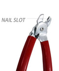 Close-up view of Angled Hog Ring Pliers With 300 Galvanized Hog Rings Spring Loaded Upholstery Installation Kit, showing nail slot.