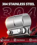 EVIL ENERGY 2'' exhaust clamp, stainless steel lap-joint band clamp for pipes, mufflers, catalytic converters