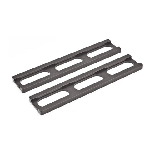 Woodworking Planing Stop Set Of 12 Pro Grade Durable Aluminum Alloy Clamps on white background, elongated holes visible