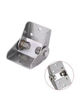 Front view of stainless steel adjustable damping hinge bracket with stop position, 1 pc