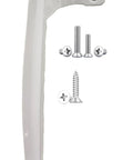 Side view of Painted White Diecast Zinc Alloy Sliding Patio Door Handle Replacement Heavy Duty Six And Five Eighth Inch Hole Spacing